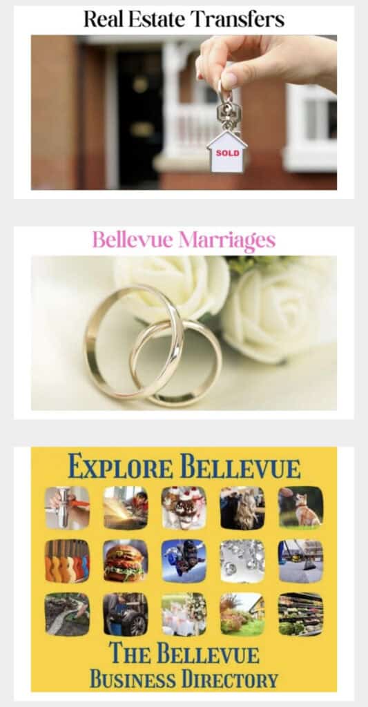 Bellevue Times » Bellevue Marriages and Real Estate Transfers now Available in The Bellevue Times » July 21, 2026