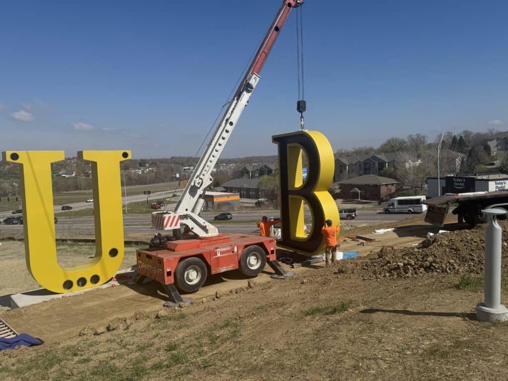 Bellevue Times » B-U Letters Installed as Bellevue University Prepares to Open New Field House » July 21, 2026