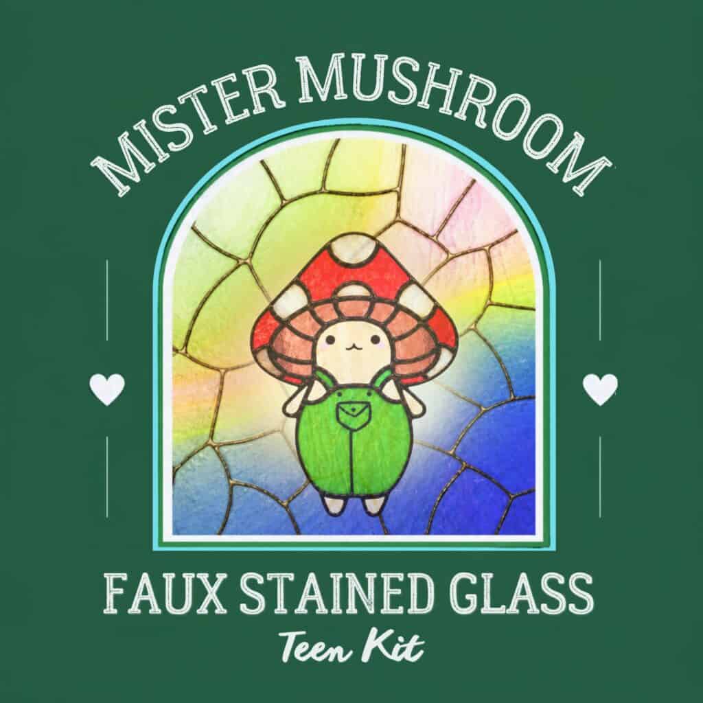 Mister Mushroom Faux Stained Glass November Teen Kit smaller